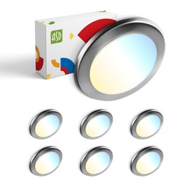 ASD LED Disk Lights 6 Inch | 2700K/3000K/3500K/4000K/5000K, 15W 1245LM | Low Profile Dimmable Flush Mount Ceiling Light, Surface Mount Fixture for Kitchen, Bedroom, Bathroom | UL - 6 Pack