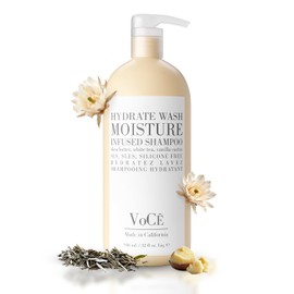 VoCÊ I Natural Hydrating Shampoo for Dry, Frizzy Hair | Moisture-Infused Vegan Shampoo for Normal to Thick Hair | Non-Toxic, Cruelty-Free with Shea Butter, White Tea, Vanilla Cactus (32 oz | 946 ml)