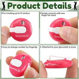 Frienda 4 Pieces Golf Score Counter Mini Golf Stroke Counter with One Touch Reset and Simple Attachment to Scorekeeper Glove in (Multicolor)