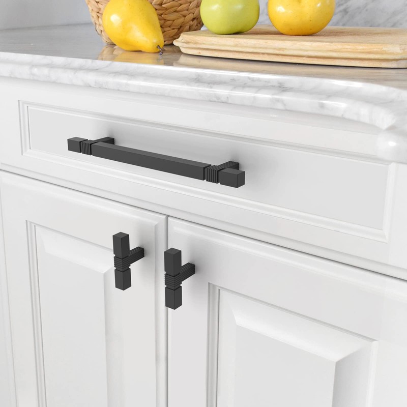 Amerdeco 10 Pack Matte Black Cabinet Knobs Single Hole 2