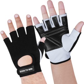 Born to Win Weight Lifting Gloves for Men & Women – Comfortable Leather Gym Gloves with Wrist Support – Durable Grip Gloves for Weight Training, Fitness & Weightlifting Cycling Gloves (S)