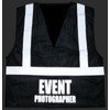 Conspiracy Tee Event Photographer safety vest, black, REFLECTIVE design, High