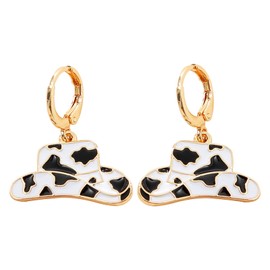 Cowgirl Earrings for Women Cowboy Boot Hat Earrings Western Dangle Earrings for Girls Jewelry Gift (A: cow hat earrings)