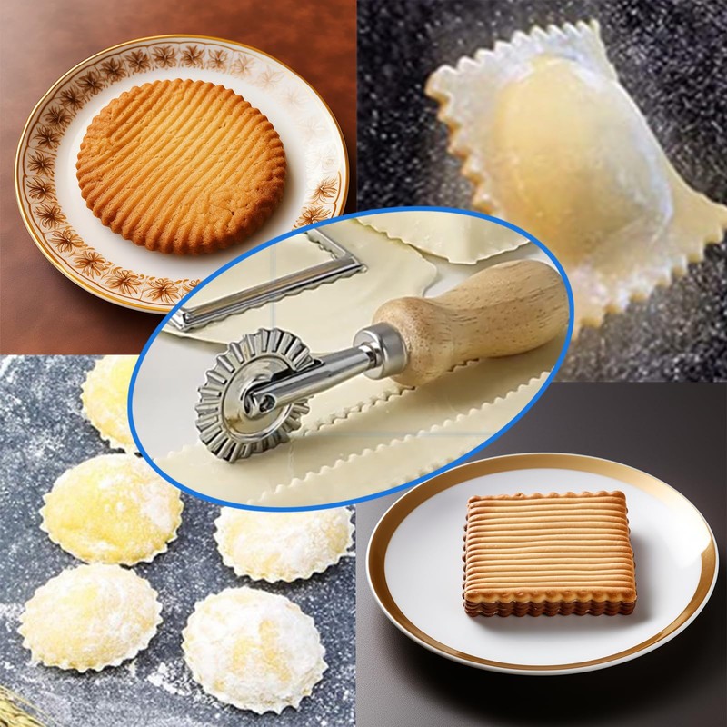 CUIWEI Pastry Wheel Cutter, Pastry and Pasta Cutter Wheel, Dough