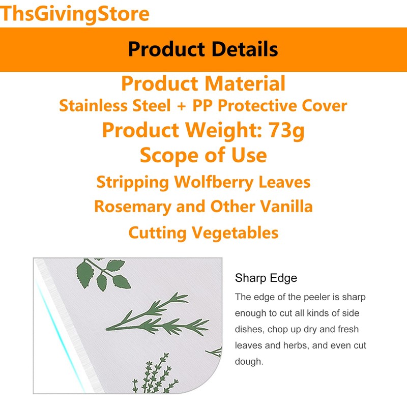 9 Holes Herb Leaf Stripper Tool, 304 Stainless Steel Kitchen
