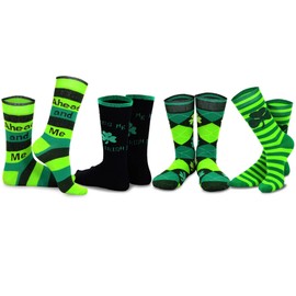 TeeHee St. Patricks Day Cotton Crew Socks Assorted 4-Pair (Asst-A, 9-11)
