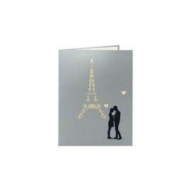 Sweetpopup® - Love Pop Up Greeting Card Birthday Valentine's Day Vacation Holidays Honeymoon in France Paris - Couple & Eiffel Tower 109