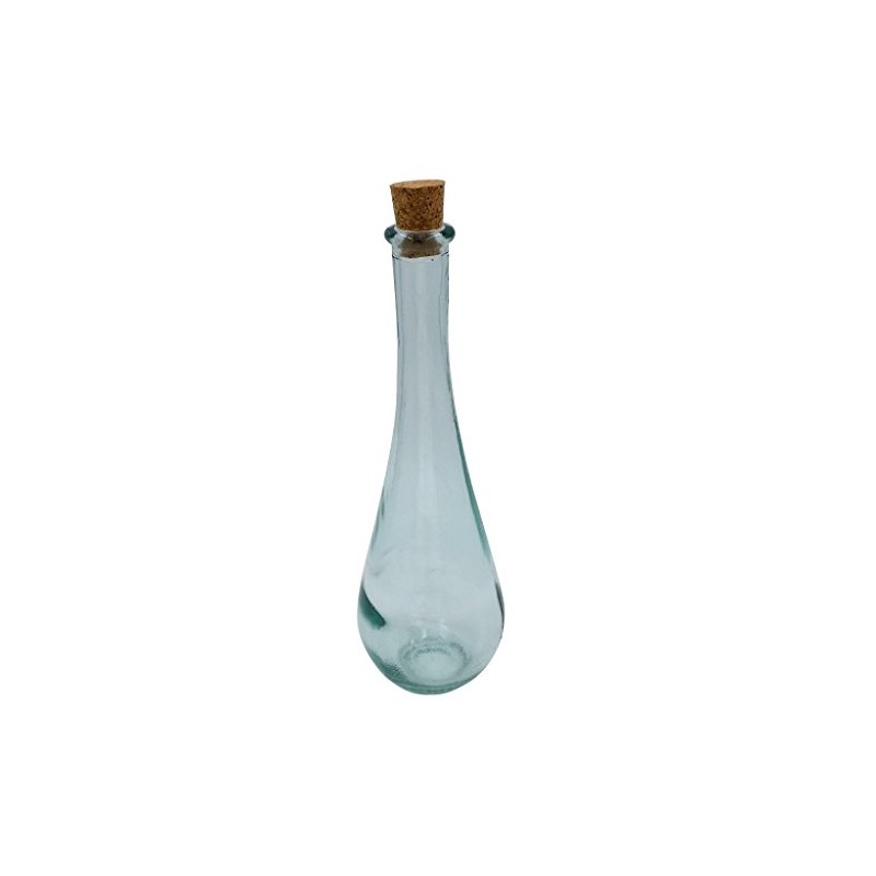 Green Glass Bottle from Spain Teardrop Shape Bottle with Cork