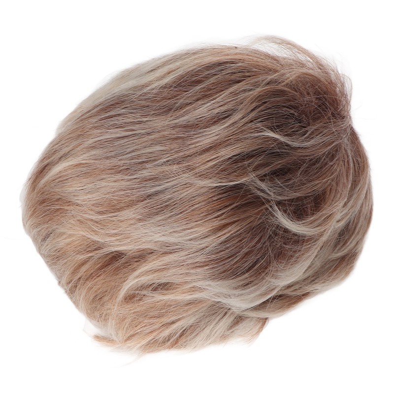 Woman Short Wig Synthetic Layered Straight Fluffy Heat Resistant Soft