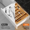 Ayiaren Expandable Kitchen Utensil Organizer Large Bamboo Silverware Drawer Organizer
