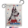 Breeze Decor Patriotic Harlequin Great Dane Garden Flag Set with