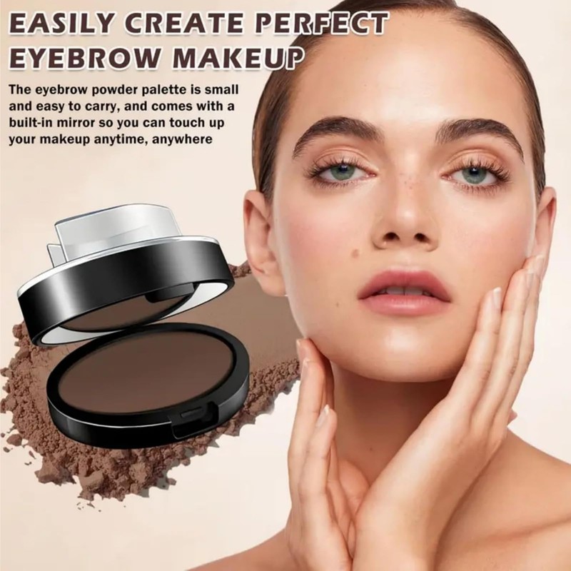 Eyebrow Stamp Kit,Light Brown Eyebrow Tint & Powder with Stencil