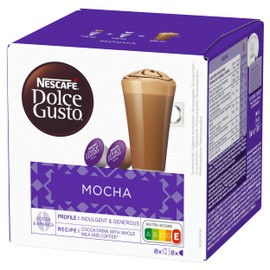 NESCAFÉ Dolce Gusto Mocha 16 Capsules Coffee from Arabica Beans High-Quality Cocoa with Milk Quick Preparation Aroma Sealed Capsules Pack of 1 (1 x 16 Capsules)