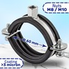 Reinforced Pipe Clamp M8/M10 with Rubber Gasket and with Diameter