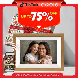 Mother's Day Gift,Ekoio Digital Picture Frame 10.1 Inch WiFi,gift idea, IPS Touch Screen Smart Cloud Photo Frame with 32GB Storage, Auto-Rotate Easy Setup to Share Photos or Videos, White Wall Mountable,gift for mom:_10.1 Wood-To Mom Mother‚Äòs Day gift box