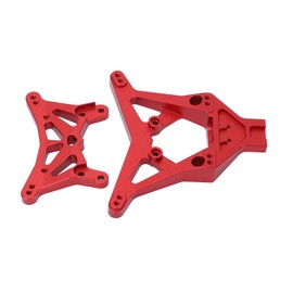 Front Rear Shock Tower Kit Aluminum Alloy RC Car DIY Upgrade Parts for LOSI 1/10 22S 2WD Model Red