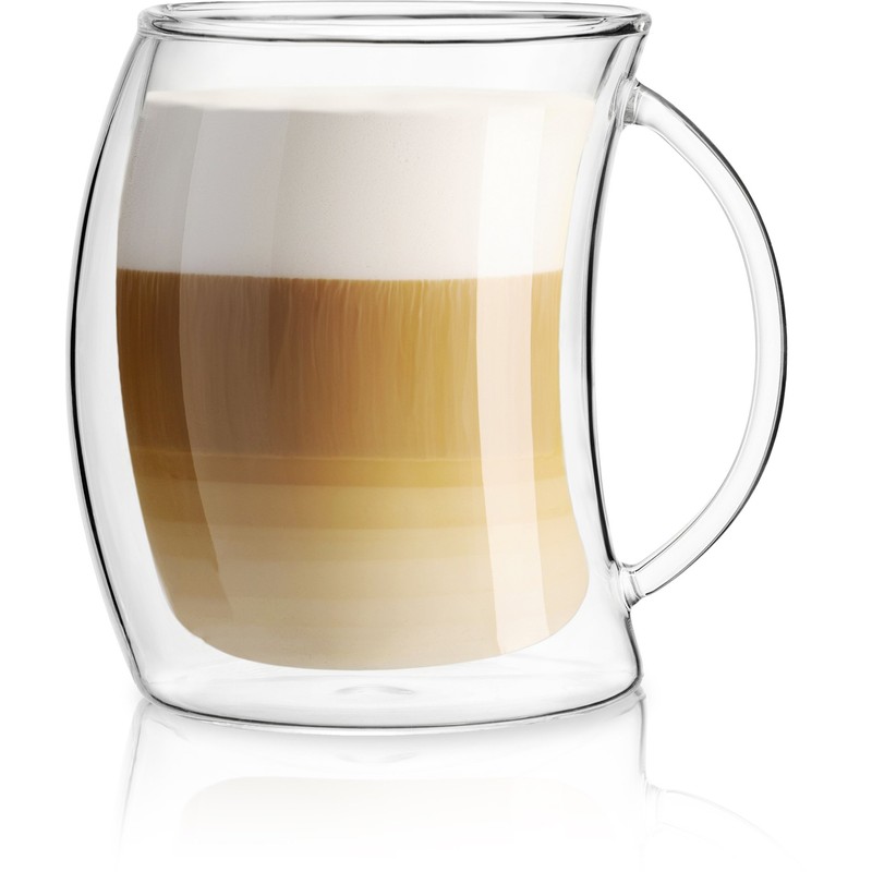 JoyJolt Caleo Collection Double Wall Insulated Glass Coffee Cups (Set