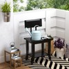ETECHMART Bamboo Shower Bench with Back and Soap Dish, 2-Tier