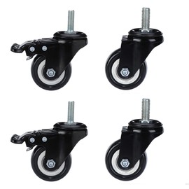 Swivel Castors for Furniture Castors Heavy Duty 40 mm 150 kg with 2 Brakes + Screws - M8 x 25 Quiet 4 Castors with Brake in Set for Pallet Furniture