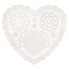 Elegant White Heart Doilies - 6" (Pack of 30) - Eye-catching Design & Premium Quality Material - Perfect for Weddings, Parties & Tea Gatherings