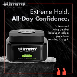 Gummy Professional Hair Gel Extreme Hold – Keratin-Infused Styling Gel for Women & Men – Long-Lasting Control, Shine & Strength – Ideal for Slick Back, Defined Curls & Wet Look Hairstyles – 500 ml