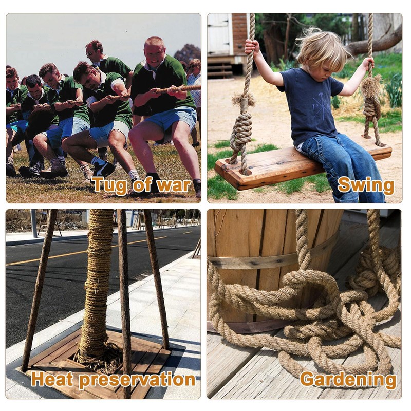 Kweetle Jute Rope 3/4 Inch x 100 FT, Hemp Rope