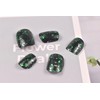 LIFOOST Semi Cured Gel Nail Stickers Black Green Sparkly Sequins