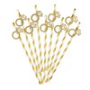 10 x Gold Engagement Rings Paper Straws | Bachelorette Party