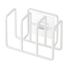 Yamazaki 3086 Film Hook, Sponge Holder, 3 Rows, White, Approx. W 4.9 x D 3.0 x H 3.3 inches (12.5 x 7.5 x 8.5 cm), Plate Plate, Sponge Rest, Easy Installation