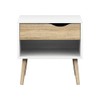 Pemberly Row Scandinavian Look Nightstand with Round, Flared Legs in