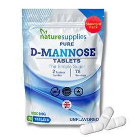 naturesupplies D Mannose Tablets 1000mg - 150 Pack Dmannose Tablets - (Not D Mannose Capsules or Powder) - Suitable for Vegetarians and Vegans - High Strength D-Mannose Supplement from Naturesupplies
