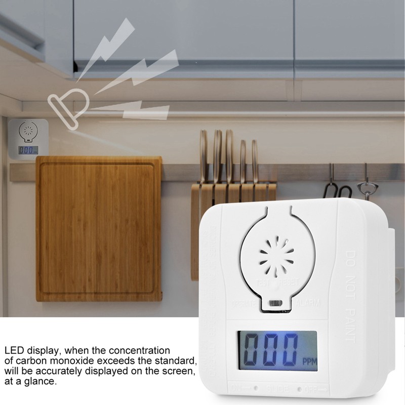CO Carbon Monoxide Detector Poison Gas Sensor Home Security Alarm