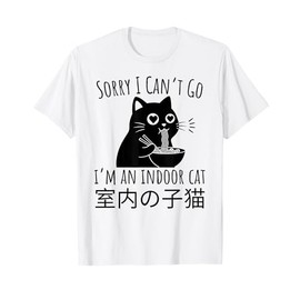 Sorry I Can’t Go I’m an Indoor Cat Funny Kawaii Cat Ramen T-Shirt