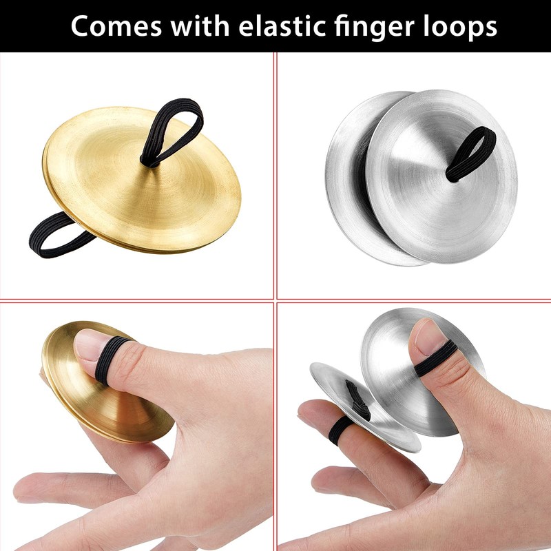 Fiada 40 Pcs Finger Cymbals Belly Dancing Musical Instrument Percussion