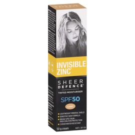 Invisible Zinc Sheer Defense Tinted Moisturizer SPF50, Light, 50g