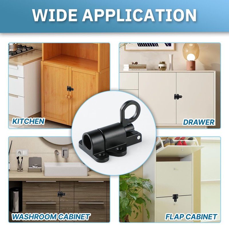 8PCS Self-Closing Latch - Spring Door Lock - Door Latch