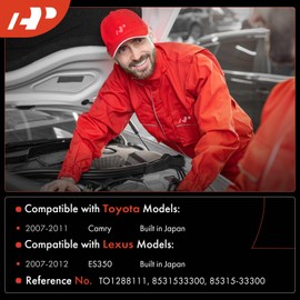 A-Premium Windshield Washer Reservoir Tank Assembly Compatible with Toyota Camry 2007-2011 & Lexus ES350 2007-2012 - with Cap & Filler Neck & Bracket