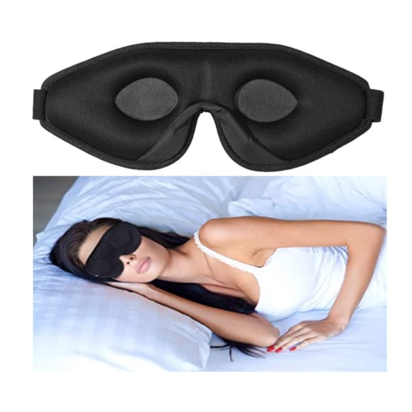 Phenix ECO Eye Mask for Sleeping - EcoFriendly 3D Memory Foam Eye Masks for Restful Sleep, Travel, Meditation - Black 60% Organic Cotton