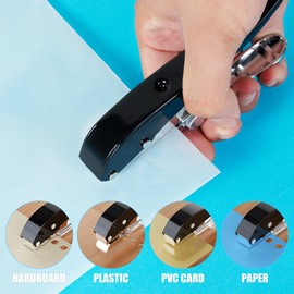 Abizarch Single Hole Puncher, 8mm 6/15" Hole Heavy Duty Hole Punch Portable Hole Edge Banding Punching Plier Handheld Punching Tool with Countersunk Drill for Paper Cards