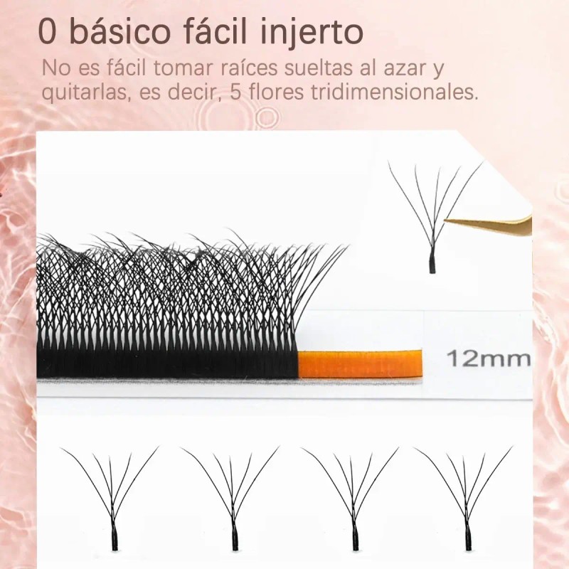 Nagaraku Extensiones De Pestañas 5d W Shape 8-15mm Mix