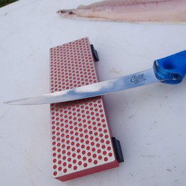 CUDA 6" Curved Boning 18833 Titanium Bonded Corrosion Resistant Stainless Steel Blade Fish Knife with Precision Ground Edge & Non-Slip Grip For Freshwater Use