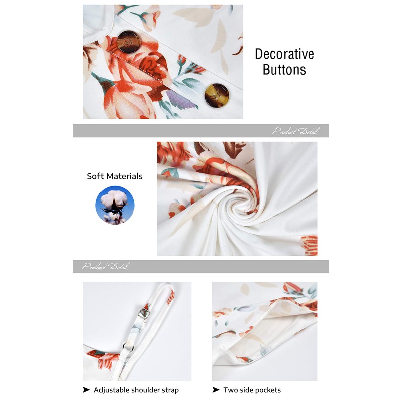 Auselly Women's Summer Dresses, Spaghetti Straps, Knee-Length Beach Dresses, Short,