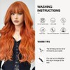 Oufei Long, Wavy, Orange Wig with Fringe for Women, Natural