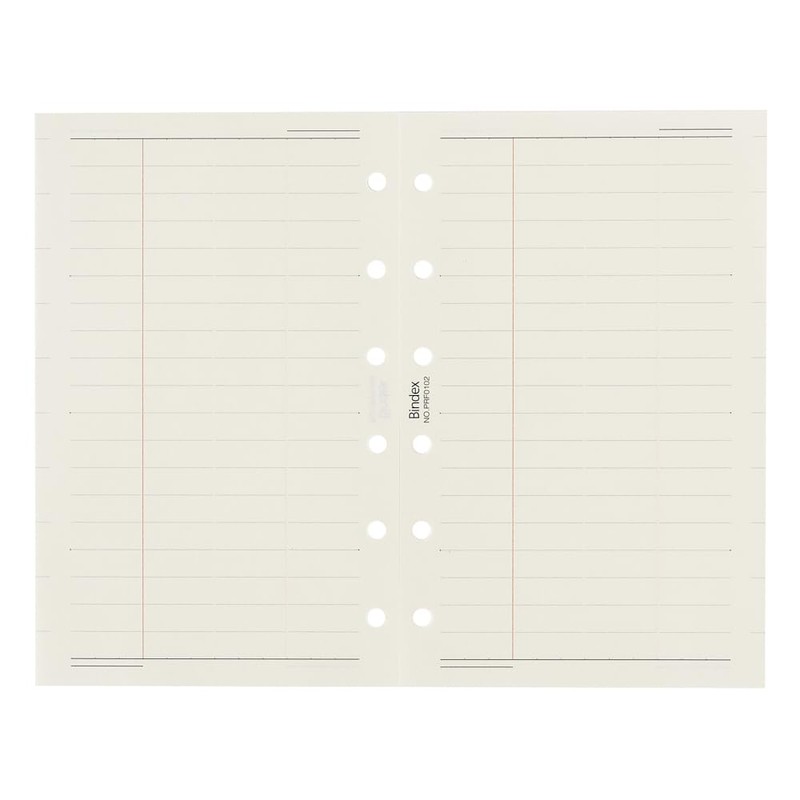 Noritsu PRF0102 Binding Index Personal Organizer Refill, Mini 6, Horizontal