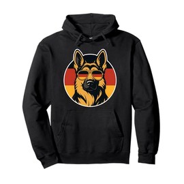German Shepherd Tee for Dog Owner with Germany Flag Design Pullover Hoodie