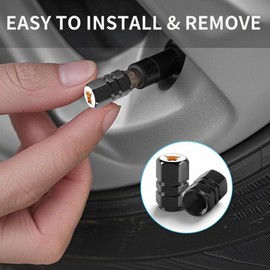 Tire Valve Stem Caps Highland Cow Car Accessories 4-Pack - Aluminum Alloy Rust-Proof Universal Dust Covers Tire Air Cap for Car, SUV, Bike, Motorcycle Cow Gifts for Women