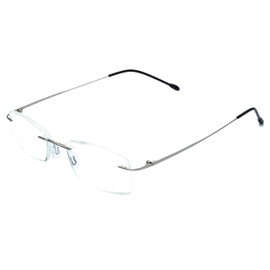 HIYANJN Rimless Readers Blue light proof reading glasses Women Men Anti Glare Filter Lightweight Eyeglasses 1.0