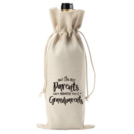 XCVXZCSDAF Pregnancy Announcement Wine Bag for Grandparents Baby Announcement Gifts for New Grandparent Grandma Grandpa Parents Best Baby Reveal Gifts Wine Bag (Wine1611)