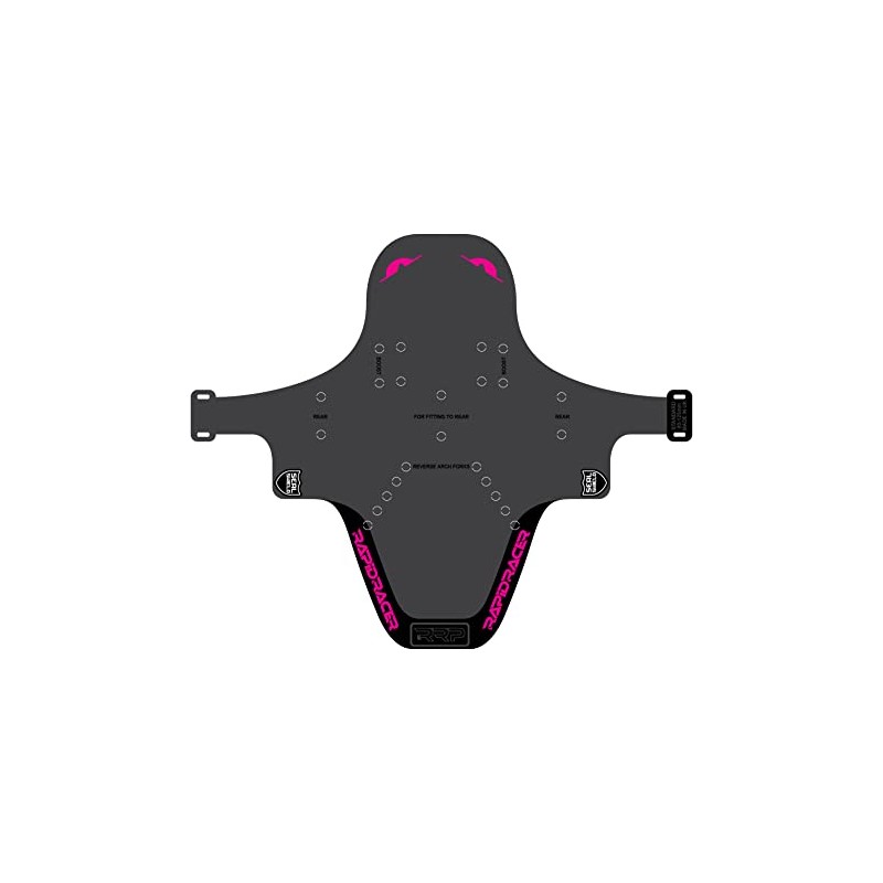 RRP Rapid Racer Products Unisex Adult Enduro Mudguard, Black/Pink, Standard