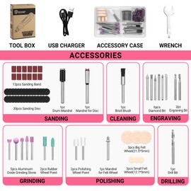 Mini Cordless Rotary Tool:DEKOPRO 3.7V Rotary Tool Variable Speed Display with Type-C Charging, Power Rotary Tool with 70 Accessories for Sanding, Engraving, Polishing, Drilling, Cutting, DIY (Pink)